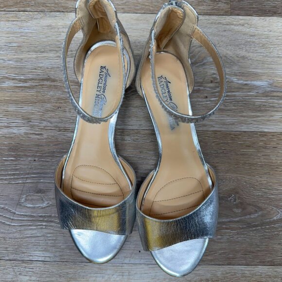Badgley Mischka Silver Open Toe Rhinestone Ankle Strap Sandals Women's Size 7 - Picture 2 of 6